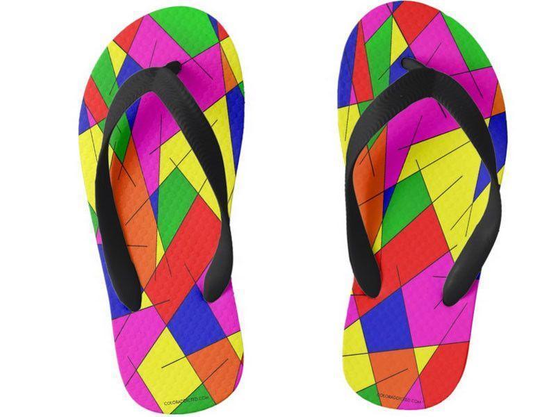 Kids Flip Flops-ABSTRACT LINES #1 Kids Flip Flops-Multicolor Bright-from COLORADDICTED.COM-