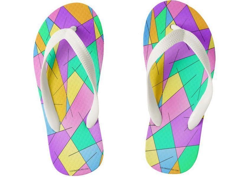 Kids Flip Flops-ABSTRACT LINES #1 Kids Flip Flops-Multicolor Light-from COLORADDICTED.COM-