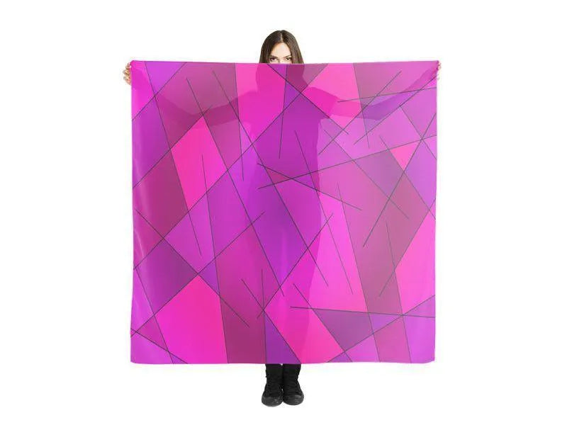 Large Square Scarves & Shawls-ABSTRACT LINES #1 Large Square Scarves & Shawls-Purples & Violets & Fuchsias & Magentas-from COLORADDICTED.COM-