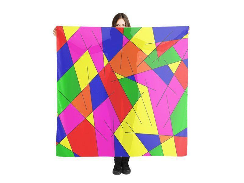 Large Square Scarves & Shawls-ABSTRACT LINES #1 Large Square Scarves & Shawls-from COLORADDICTED.COM-