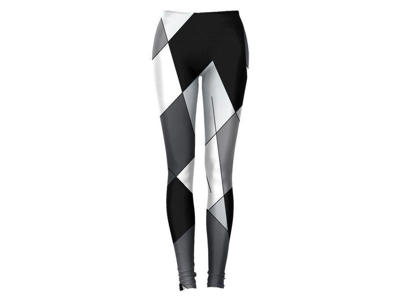 Leggings-ABSTRACT LINES #1 Leggings-Black &amp; Grays &amp; White-from COLORADDICTED.COM-