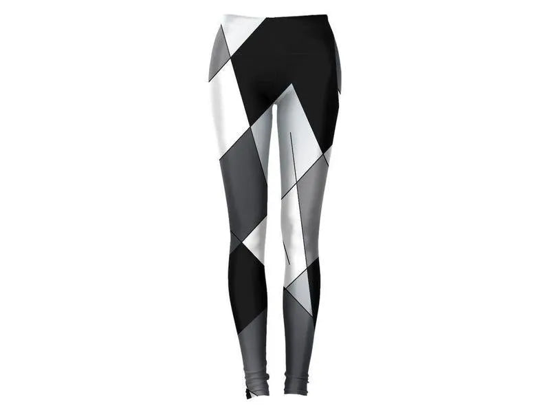 Leggings-ABSTRACT LINES #1 Leggings-Black & Grays & White-from COLORADDICTED.COM-
