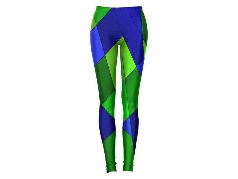 Leggings-ABSTRACT LINES #1 Leggings-Blues &amp; Greens-from COLORADDICTED.COM-