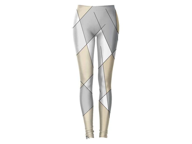 Leggings-ABSTRACT LINES #1 Leggings-Grays &amp; Beiges-from COLORADDICTED.COM-
