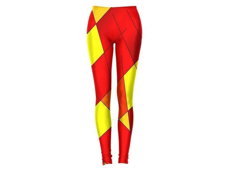 Leggings-ABSTRACT LINES #1 Leggings-Reds &amp; Oranges &amp; Yellows-from COLORADDICTED.COM-