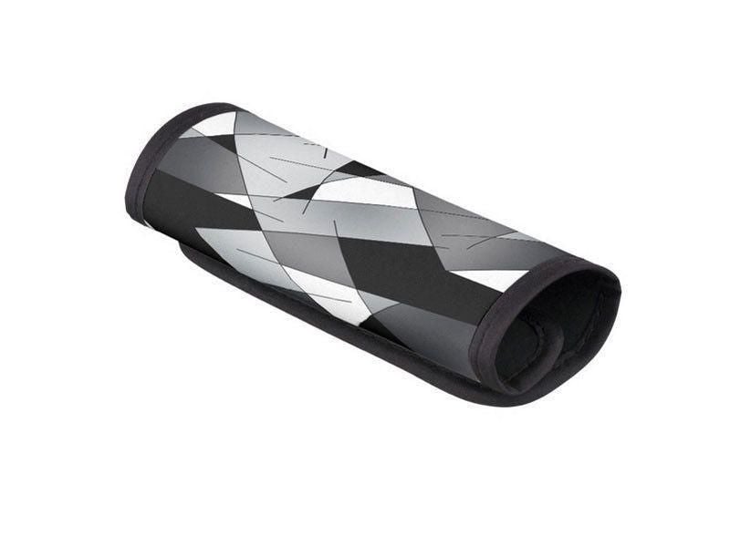 Luggage Handle Wraps-ABSTRACT LINES #1 Luggage Handle Wraps-Black &amp; Grays &amp; White-from COLORADDICTED.COM-