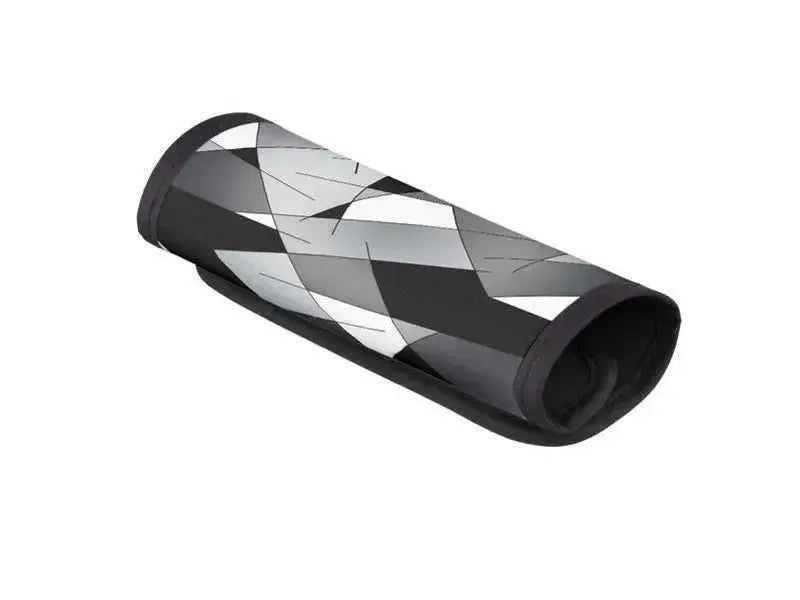 Luggage Handle Wraps-ABSTRACT LINES #1 Luggage Handle Wraps-Black & Grays & White-from COLORADDICTED.COM-