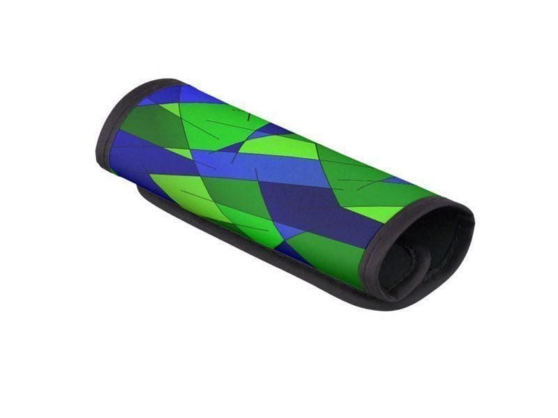 Luggage Handle Wraps-ABSTRACT LINES #1 Luggage Handle Wraps-Blues &amp; Greens-from COLORADDICTED.COM-