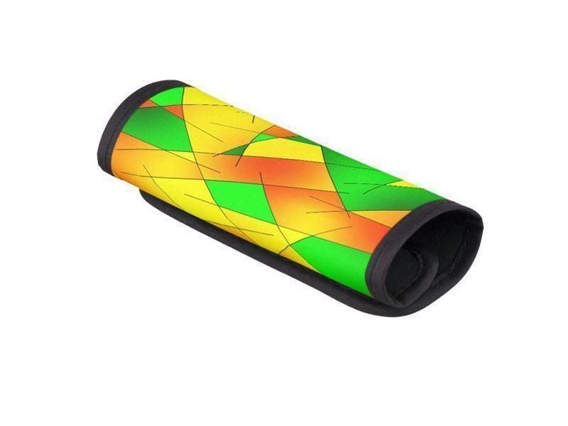 Luggage Handle Wraps-ABSTRACT LINES #1 Luggage Handle Wraps-Greens &amp; Oranges &amp; Yellows-from COLORADDICTED.COM-