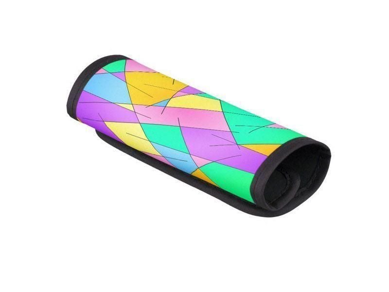 Luggage Handle Wraps-ABSTRACT LINES #1 Luggage Handle Wraps-Multicolor Light-from COLORADDICTED.COM-