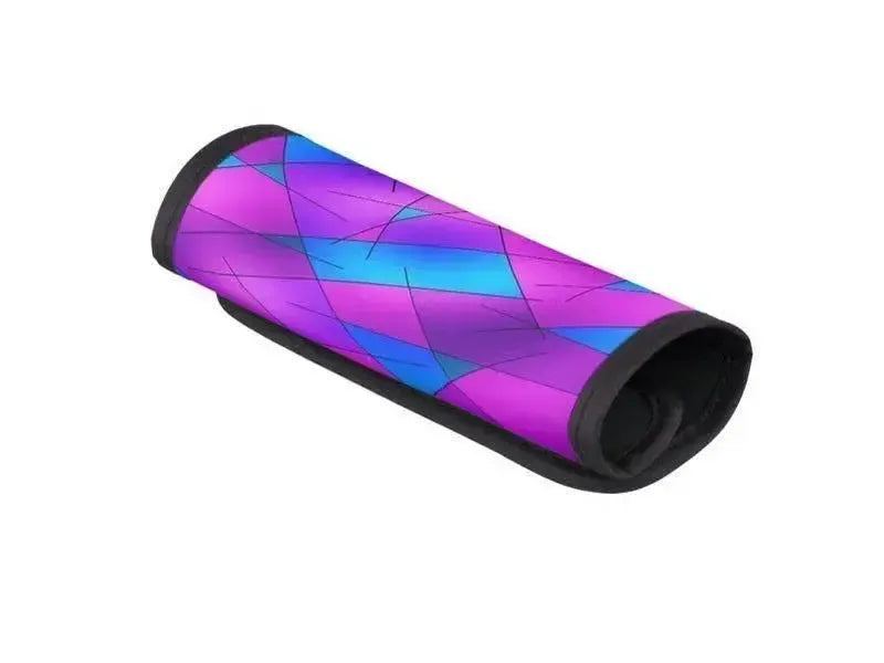 Luggage Handle Wraps-ABSTRACT LINES #1 Luggage Handle Wraps-Purples & Violets & Fuchsias & Turquoises-from COLORADDICTED.COM-