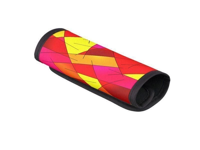 Luggage Handle Wraps-ABSTRACT LINES #1 Luggage Handle Wraps-Reds &amp; Oranges &amp; Yellows &amp; Fuchsias-from COLORADDICTED.COM-