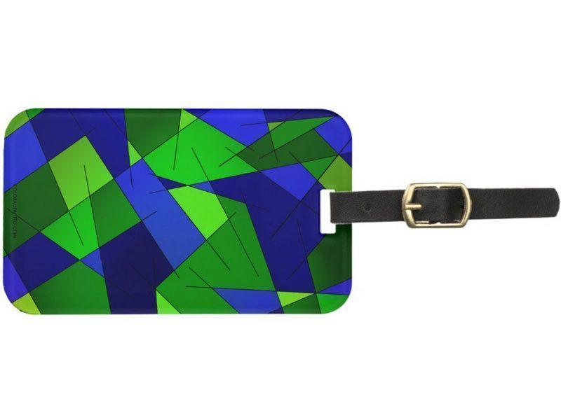 Luggage Tags-ABSTRACT LINES #1 Luggage Tags-Blues &amp; Greens-from COLORADDICTED.COM-