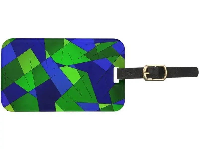 Luggage Tags-ABSTRACT LINES #1 Luggage Tags-Blues & Greens-from COLORADDICTED.COM-