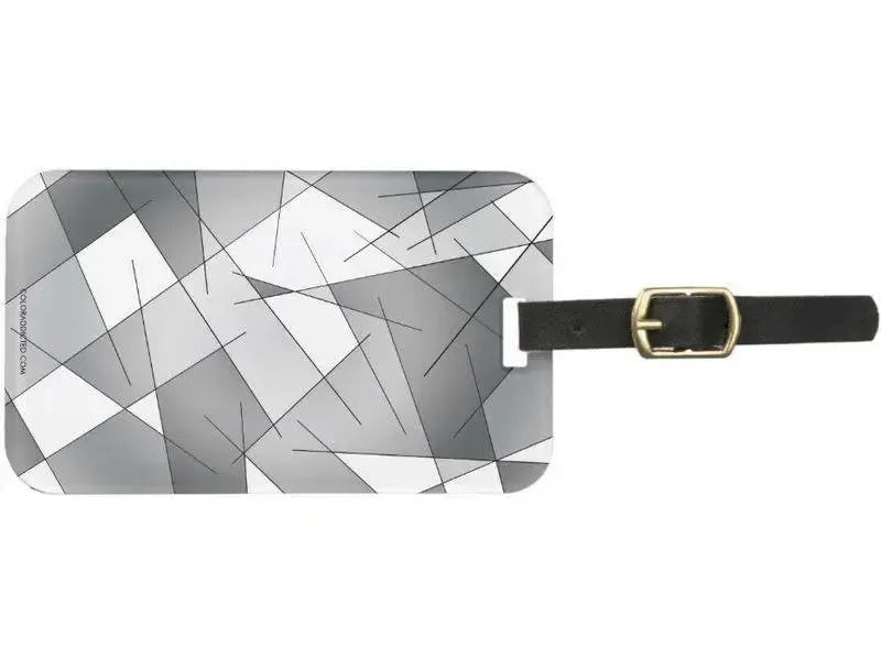 Luggage Tags-ABSTRACT LINES #1 Luggage Tags-Grays & White-from COLORADDICTED.COM-