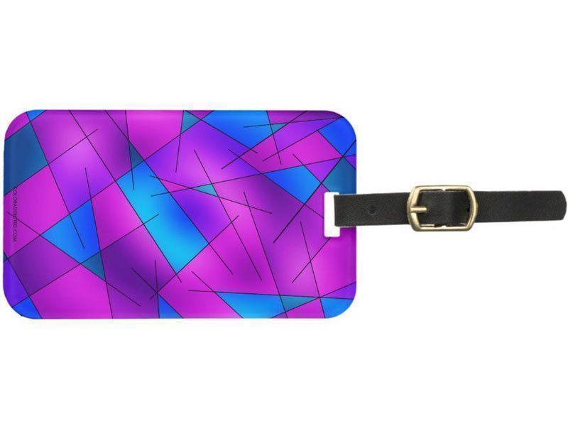 Luggage Tags-ABSTRACT LINES #1 Luggage Tags-Purples, Violets, Fuchsias &amp; Turquoises-from COLORADDICTED.COM-