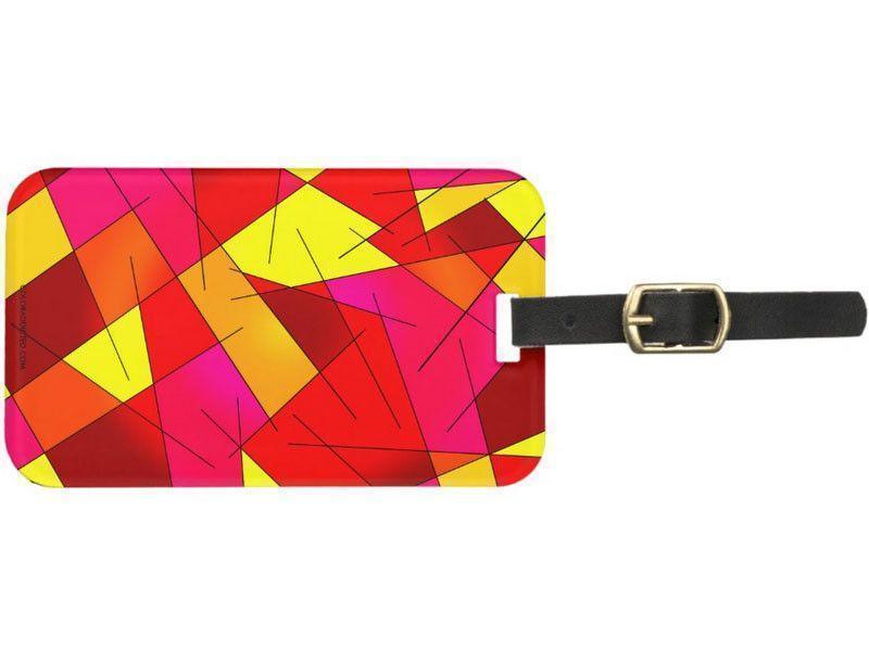 Luggage Tags-ABSTRACT LINES #1 Luggage Tags-Reds, Oranges, Yellows &amp; Fuchsias-from COLORADDICTED.COM-
