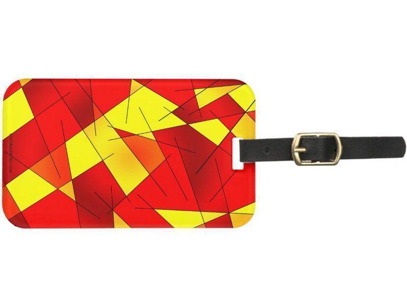 Luggage Tags-ABSTRACT LINES #1 Luggage Tags-Reds, Oranges &amp; Yellows-from COLORADDICTED.COM-