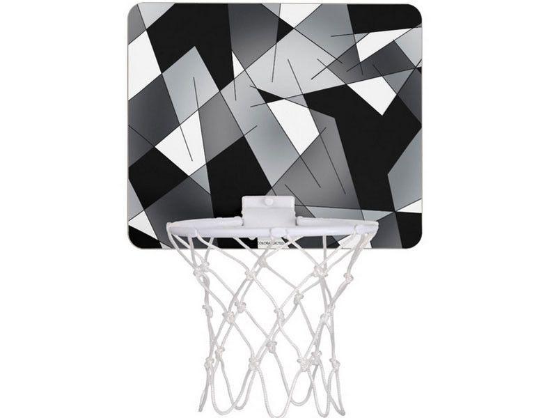 Mini Basketball Hoops-ABSTRACT LINES #1 Mini Basketball Hoops-Black &amp; Grays &amp; White-from COLORADDICTED.COM-