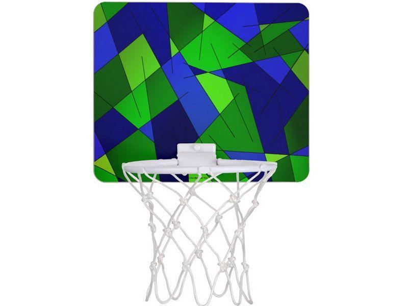 Mini Basketball Hoops-ABSTRACT LINES #1 Mini Basketball Hoops-Blues &amp; Greens-from COLORADDICTED.COM-