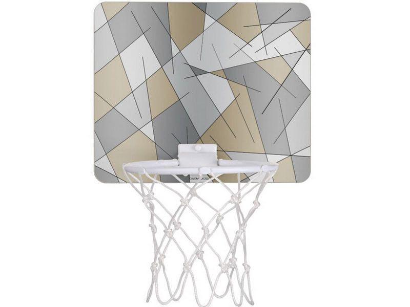 Mini Basketball Hoops-ABSTRACT LINES #1 Mini Basketball Hoops-Grays &amp; Beiges-from COLORADDICTED.COM-