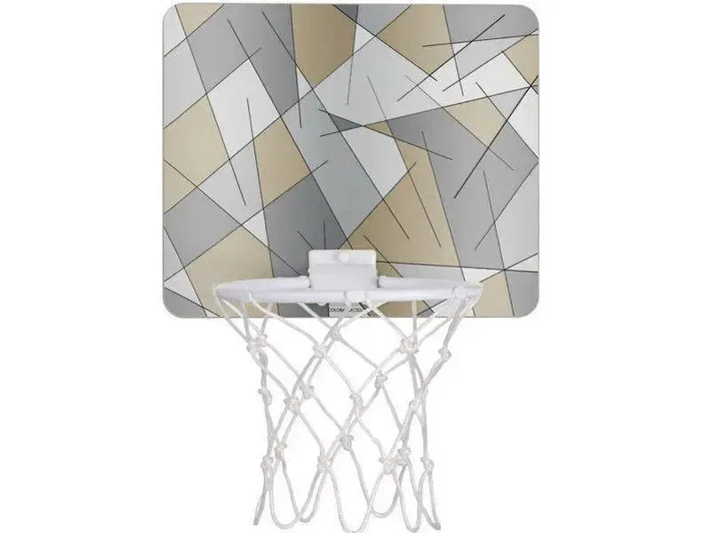 Mini Basketball Hoops-ABSTRACT LINES #1 Mini Basketball Hoops-Grays & Beiges-from COLORADDICTED.COM-