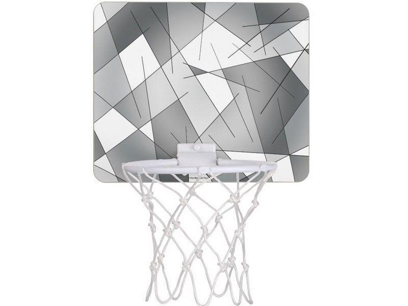 Mini Basketball Hoops-ABSTRACT LINES #1 Mini Basketball Hoops-Grays &amp; White-from COLORADDICTED.COM-