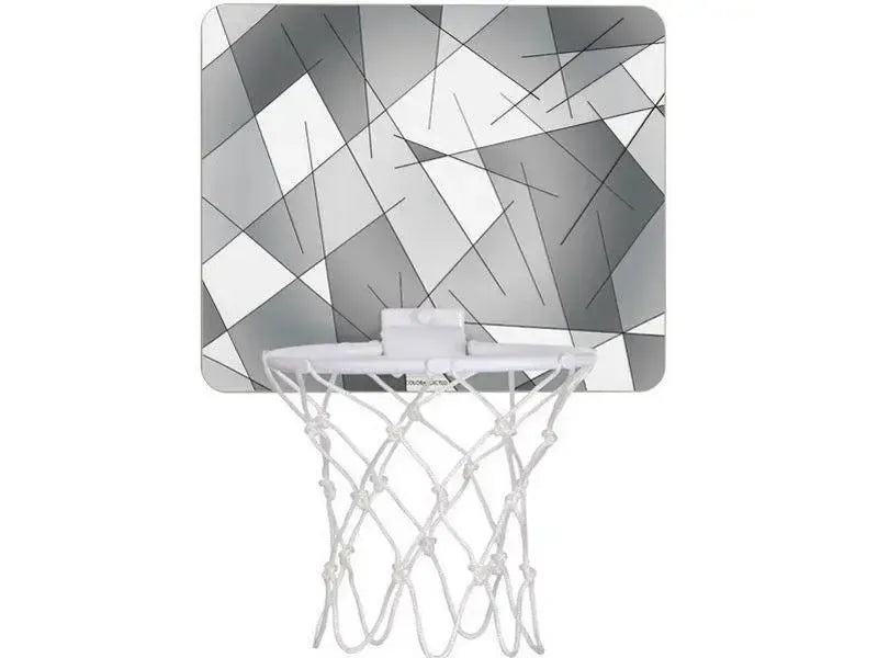 Mini Basketball Hoops-ABSTRACT LINES #1 Mini Basketball Hoops-Grays & White-from COLORADDICTED.COM-