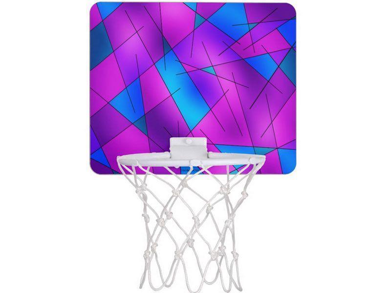 Mini Basketball Hoops-ABSTRACT LINES #1 Mini Basketball Hoops-Purples &amp; Violets &amp; Fuchsias &amp; Turquoises-from COLORADDICTED.COM-