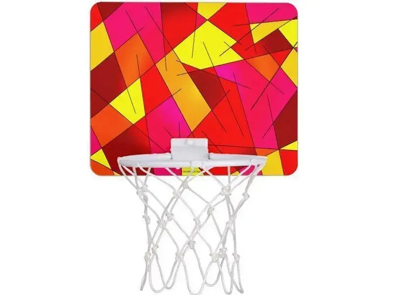 Mini Basketball Hoops-ABSTRACT LINES #1 Mini Basketball Hoops-Reds & Oranges & Yellows & Fuchsias-from COLORADDICTED.COM-