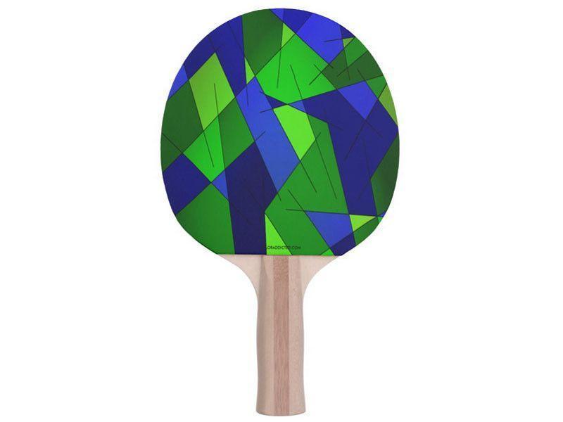 Ping Pong Paddles-ABSTRACT LINES #1 Ping Pong Paddles-Blues &amp; Greens-from COLORADDICTED.COM-