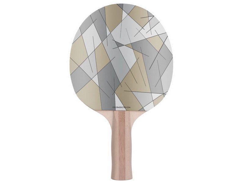 Ping Pong Paddles-ABSTRACT LINES #1 Ping Pong Paddles-Grays &amp; Beiges-from COLORADDICTED.COM-