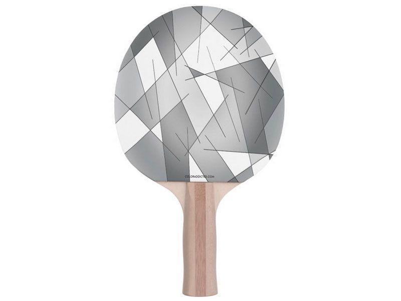 Ping Pong Paddles-ABSTRACT LINES #1 Ping Pong Paddles-Grays &amp; White-from COLORADDICTED.COM-