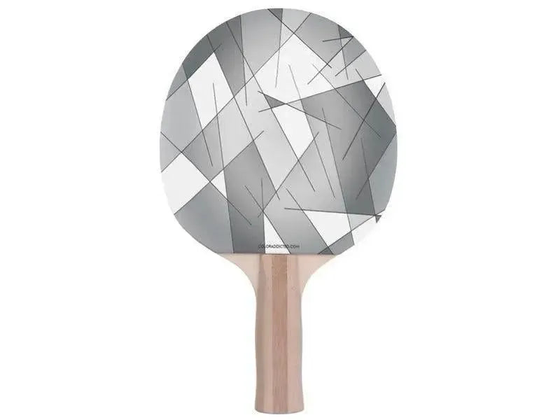 Ping Pong Paddles-ABSTRACT LINES #1 Ping Pong Paddles-Grays & White-from COLORADDICTED.COM-