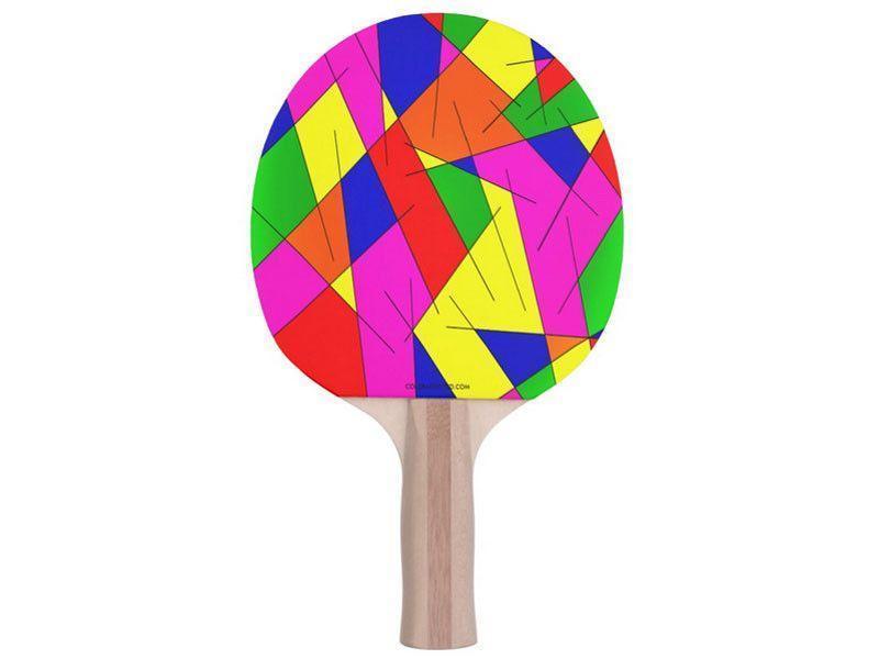Ping Pong Paddles-ABSTRACT LINES #1 Ping Pong Paddles-Multicolor Bright-from COLORADDICTED.COM-