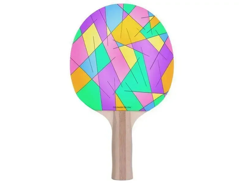 Ping Pong Paddles-ABSTRACT LINES #1 Ping Pong Paddles-Multicolor Light-from COLORADDICTED.COM-