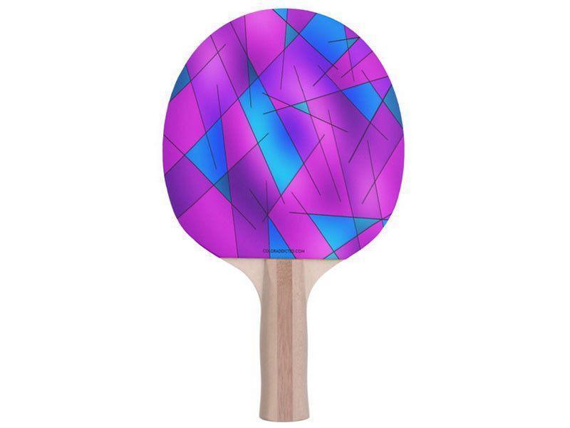 Ping Pong Paddles-ABSTRACT LINES #1 Ping Pong Paddles-Purples &amp; Violets &amp; Fuchsias &amp; Turquoises-from COLORADDICTED.COM-