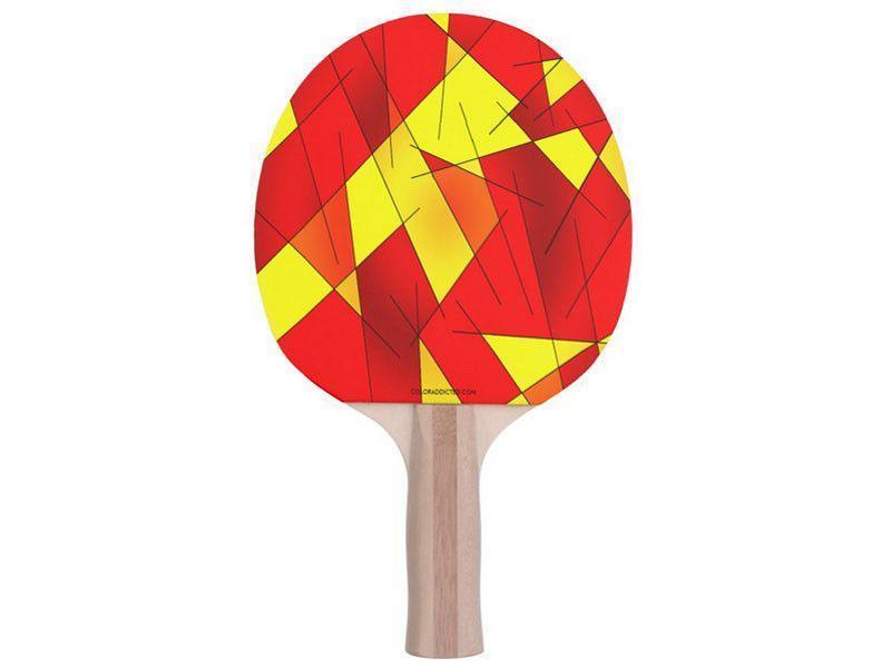 Ping Pong Paddles-ABSTRACT LINES #1 Ping Pong Paddles-Reds &amp; Oranges &amp; Yellows-from COLORADDICTED.COM-