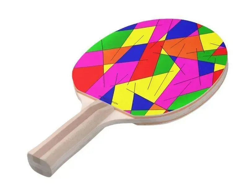 Ping Pong Paddles-ABSTRACT LINES #1 Ping Pong Paddles-Multicolor Bright-from COLORADDICTED.COM-