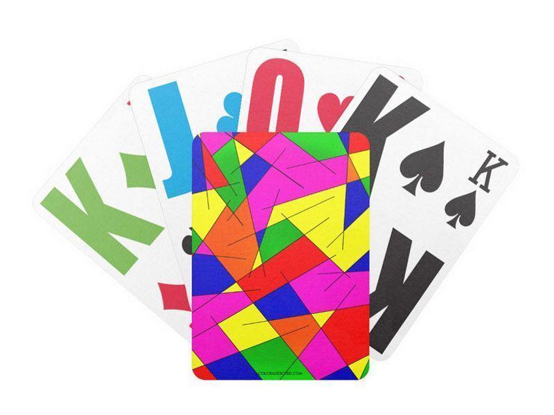 Playing Cards-ABSTRACT LINES #1 Premium Bicycle® E-Z See® LoVision® Playing Cards for visually impaired players-Multicolor Bright-from COLORADDICTED.COM-
