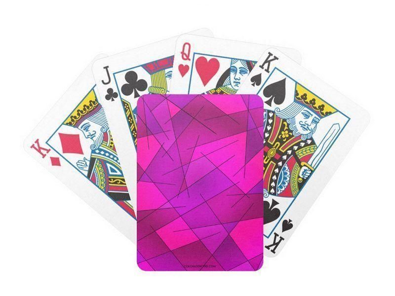 Playing Cards-ABSTRACT LINES #1 Premium Bicycle® Playing Cards-Purples &amp; Violets &amp; Fuchsias &amp; Magentas-from COLORADDICTED.COM-