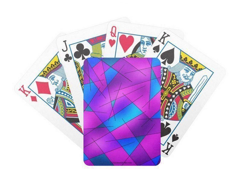 Playing Cards-ABSTRACT LINES #1 Premium Bicycle® Playing Cards-Purples &amp; Violets &amp; Fuchsias &amp; Turquoises-from COLORADDICTED.COM-