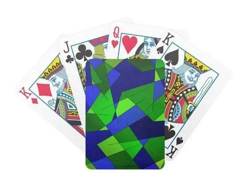 Playing Cards-ABSTRACT LINES #1 Premium Poker Playing Cards-Blues & Greens-from COLORADDICTED.COM-