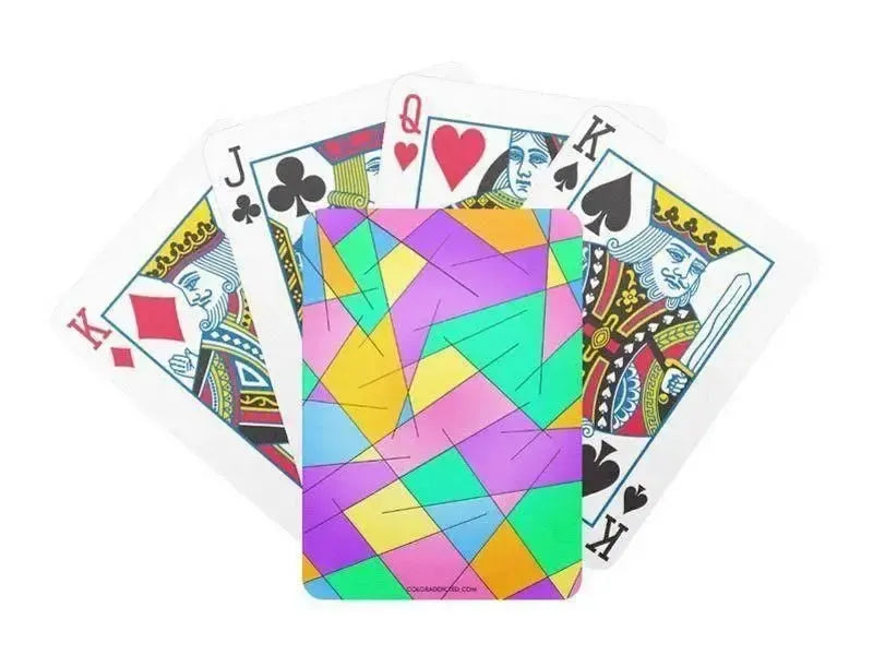 Playing Cards-ABSTRACT LINES #1 Premium Poker Playing Cards-Multicolor Light-from COLORADDICTED.COM-
