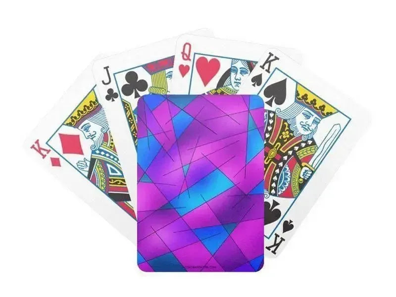 Playing Cards-ABSTRACT LINES #1 Premium Poker Playing Cards-Purples & Violets & Fuchsias & Turquoises-from COLORADDICTED.COM-