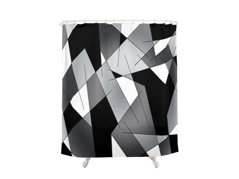 Shower Curtains-ABSTRACT LINES #1 Shower Curtains-Multicolor Light-from COLORADDICTED.COM-