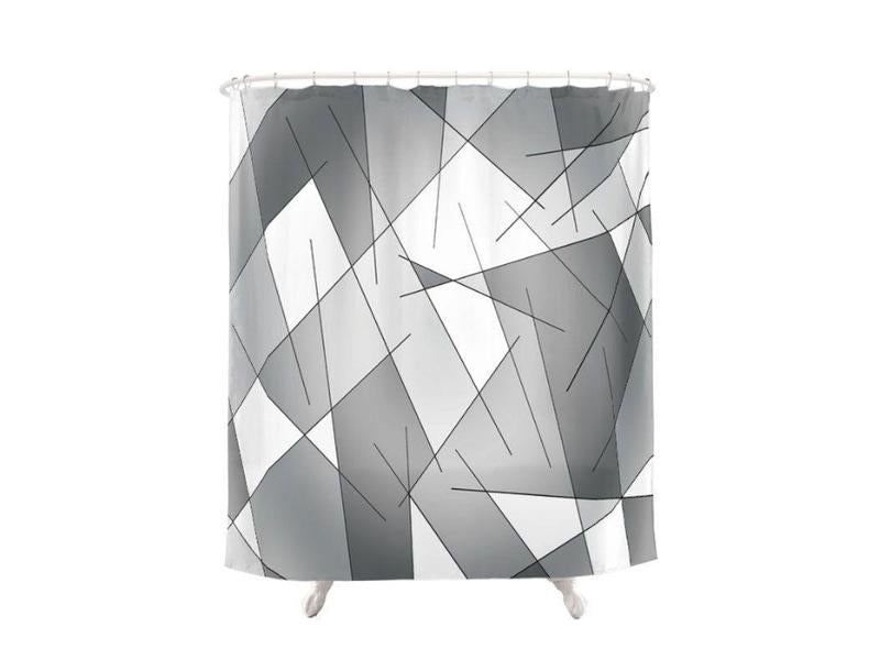 Shower Curtains-ABSTRACT LINES #1 Shower Curtains-Grays &amp; White-from COLORADDICTED.COM-