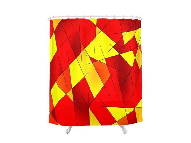 Shower Curtains-ABSTRACT LINES #1 Shower Curtains-Reds, Oranges &amp; Yellows-from COLORADDICTED.COM-