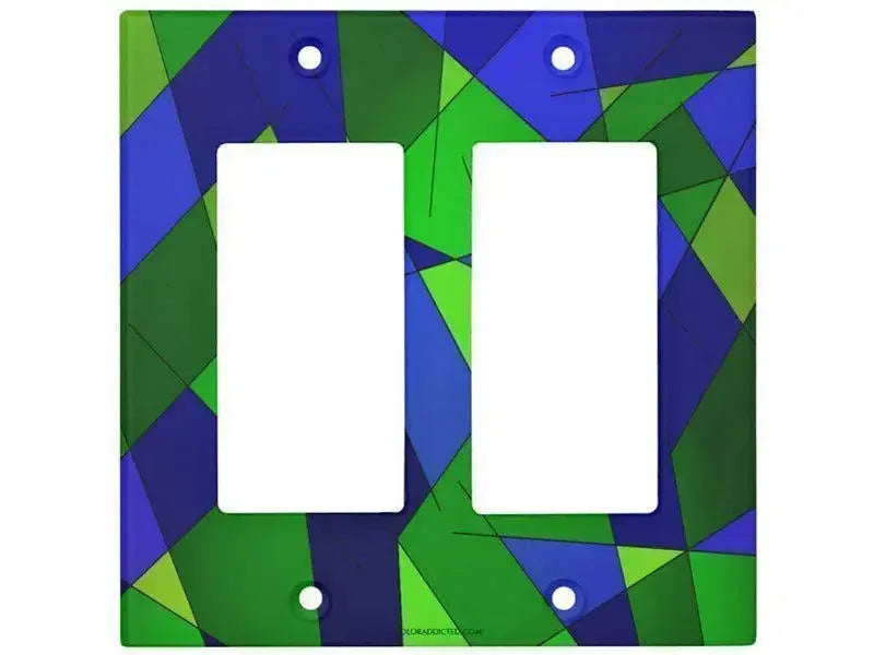 Rocker Light Switch Covers-ABSTRACT LINES #1 Single, Double & Triple-Rocker Light Switch Covers-Blues & Greens-from COLORADDICTED.COM-