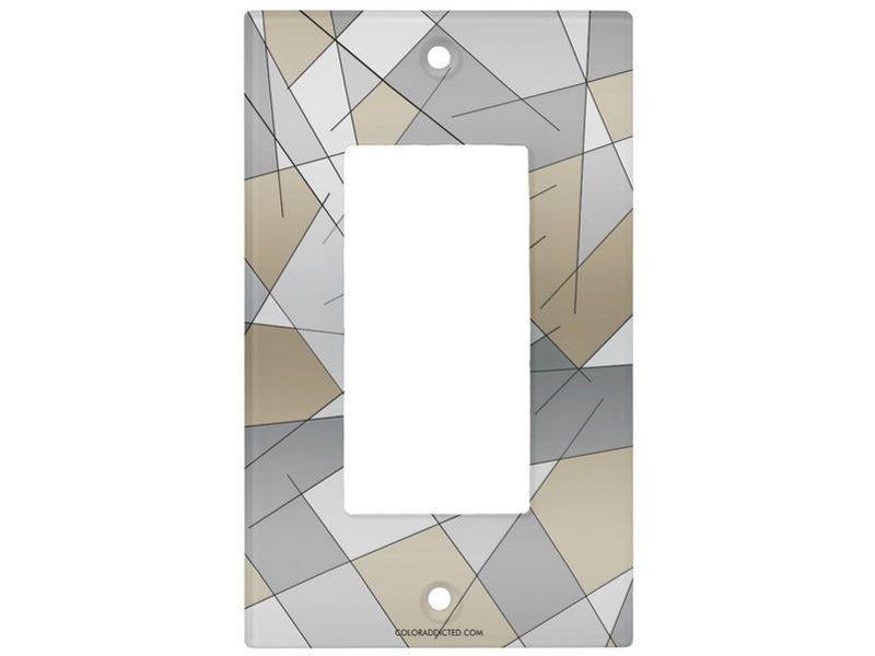 Light Switch Covers-ABSTRACT LINES #1 Single, Double &amp; Triple-Rocker Light Switch Covers-Grays &amp; Beiges-from COLORADDICTED.COM-